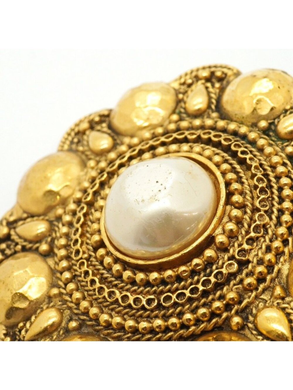 Chanel Brooch Vintage Gold Plated Faux Pearl - Picture 8 of 8